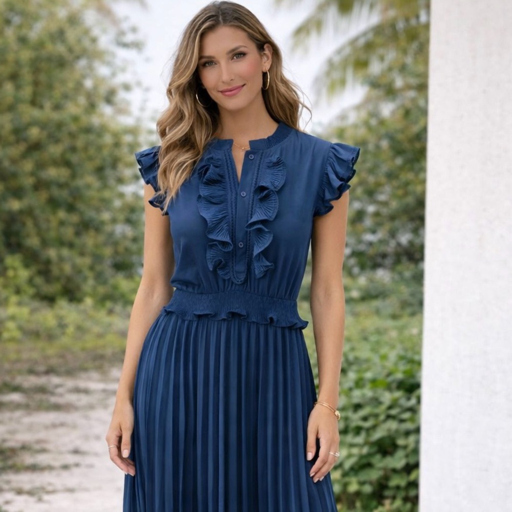 Trish Scully Women’s LUCIA Ruffled Dress NWT